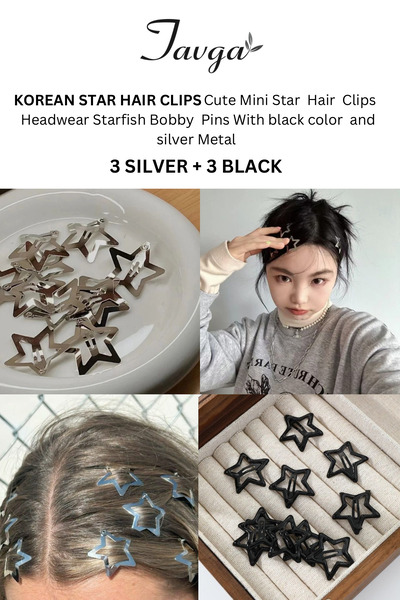 6-Piece Cute Korean Special Star Buckle