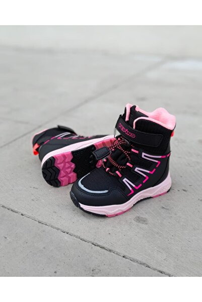 pepino Kız Çocuk pembe siyah kışlık bot kar botu, yağmur botu kaydırmaz tabanlı