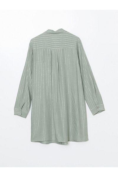 LC Waikiki Lcw Grace Green Striped Women's Shirt Tunic