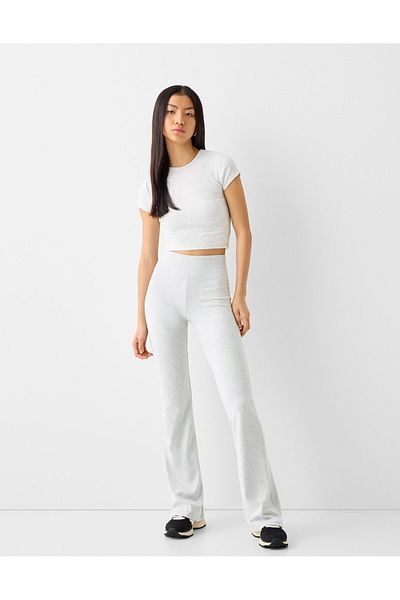 LOVES AGAZA Ribbed Waist Spanish Leg Pants