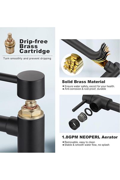 OEM Kitchen Stove Side Pot Faucet New Model Black Color Imported