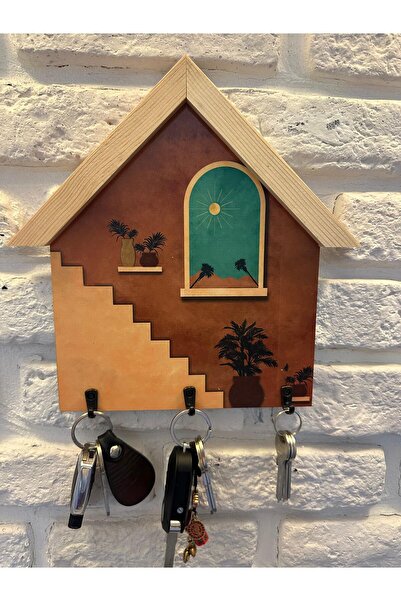 woodhomeworks bohem Duvar Anahtarlığı ay