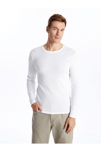 LC Waikiki Tricou bărbătesc din bumbac pieptănat cu mânecă lungă LCWAIKIKI
