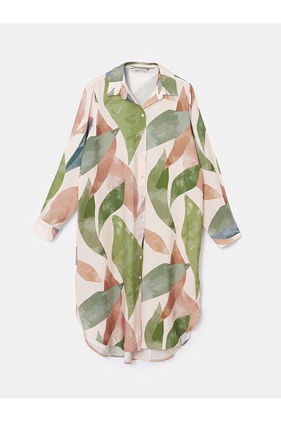 LC Waikiki Lcwaikiki Classic Khaki Patterned Women's Shirt Tunic