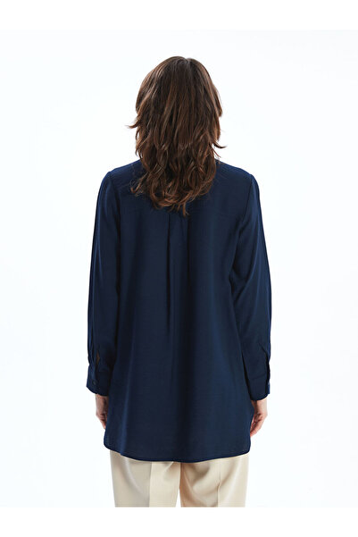 LC Waikiki Lcwaikiki Classic Navy Blue Prevailing Collar Women's Shirt Tunic