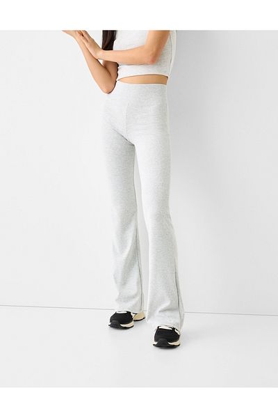 LOVES AGAZA Ribbed Waist Spanish Leg Pants