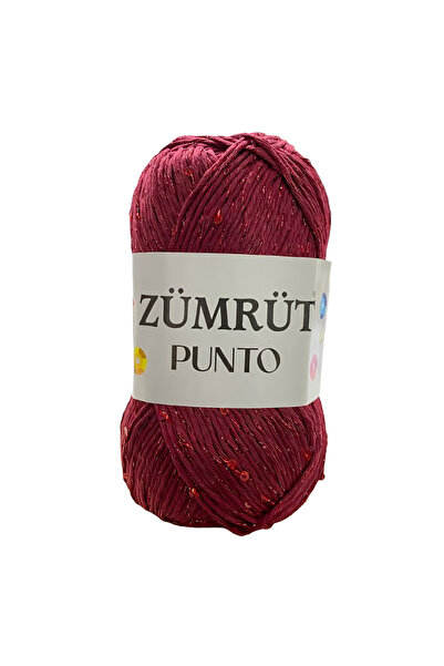 EleganTShoP Zümrüt Punto Simli Pullu Koton Cotton El Örgü İpi 100 gr