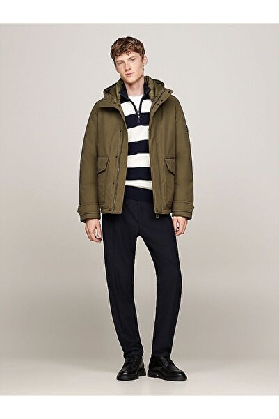 Tommy Hilfiger Erkek ROCKIE Kapüşonlu Yan Cepli Mont - Haki
