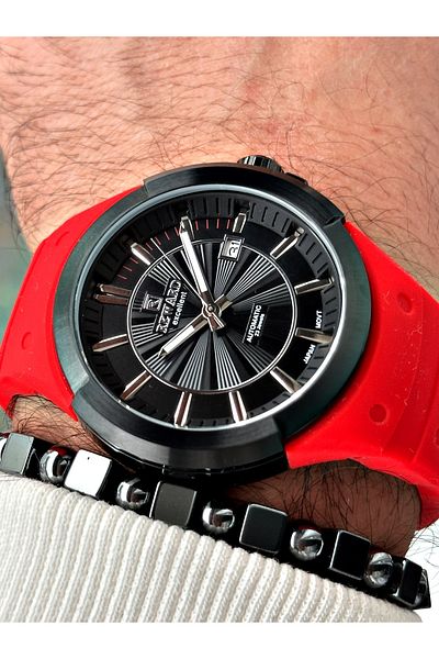 Reward Black Color Steel Case Automatic Mechanism Men's Wrist Watch + Bracelet with Gift