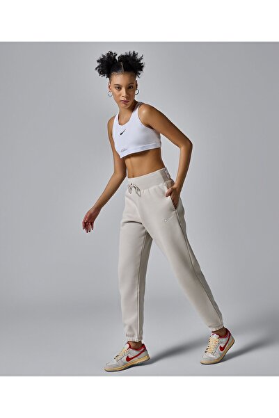 Nike Sportswear Phoenix Fleece High-Rise Krem Kadın Eşofman Altı