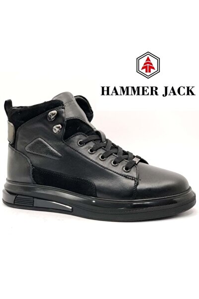 Hammer Jack 102-24897-M Alexis Sneaker Δερμάτινα Casual Ανδρικά Μποτάκια ΜΑΥΡΟ