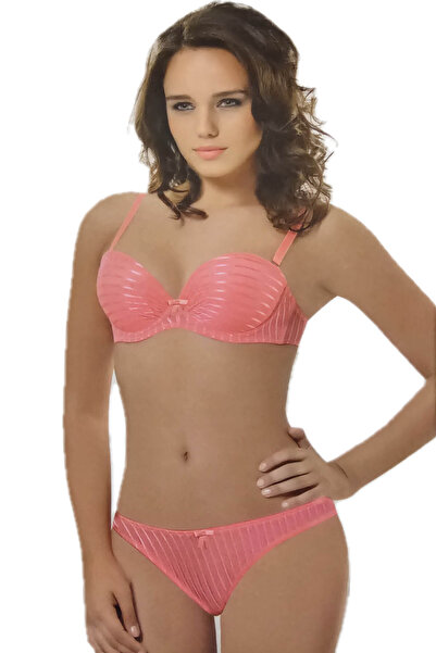 NBB Straplez Tam Destekli Nar Çiçeği Sütyen Takım NBB-4201