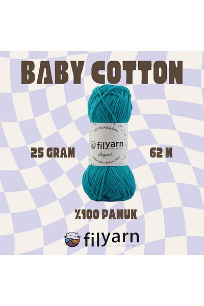 Filyarn 25 γραμμάρια Oeko-tex Certified Baby and Vest νήμα - Πλεκτό στο χέρι βαμβακερό νήμα