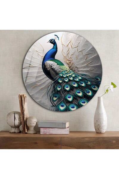 bestdecor Okrugli stakleni sto Noble Peacock | Poklon, Dekorativni, Kancelari...