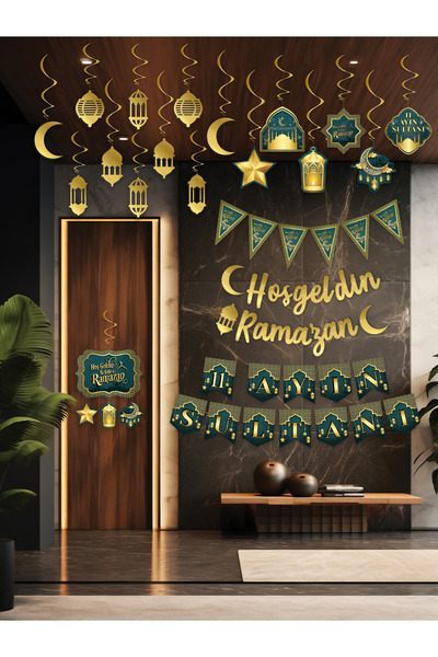 Parti Atölyesi 53 Parça Ramazan Ayı Evlere Huzur Bereket Süsleme Seti Bütün E...