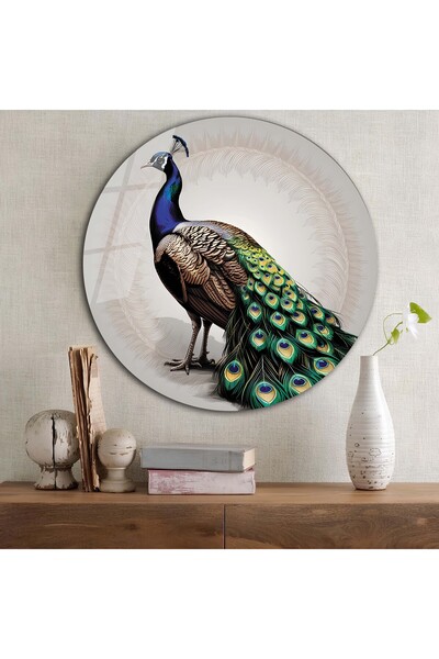 bestdecor Okrugli stakleni sto Noble Peacock | Poklon, Dekorativni, Kancelari...