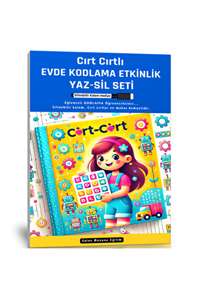 Enine Boyuna Eğitim Velcro at Home Coding Activity Summer-Sil Book