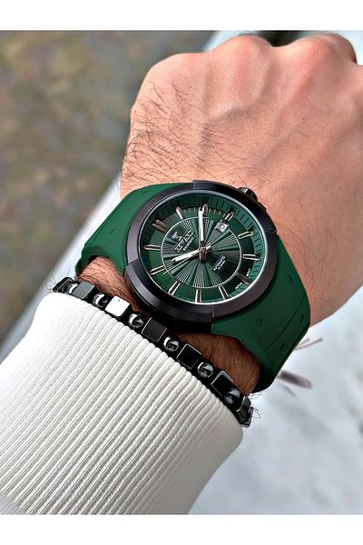 Reward Black Color Steel Case Automatic Mechanism Men's Wrist Watch + Bracelet with Gift
