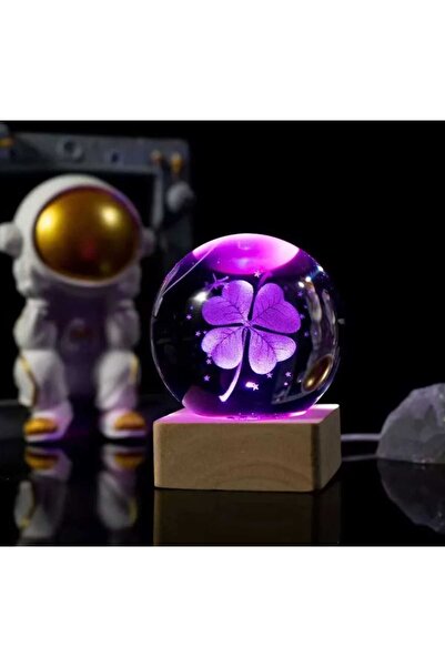 mr shopping MR Renk Değiştiren Işıklı Cam Küre Ahşap Soketli Gece Lambası ,LE...