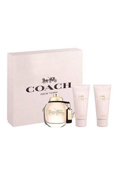 Coach New York Gift Set EDP 90 Ml, Body Lotion 100 Ml, Shower Gel 100ml