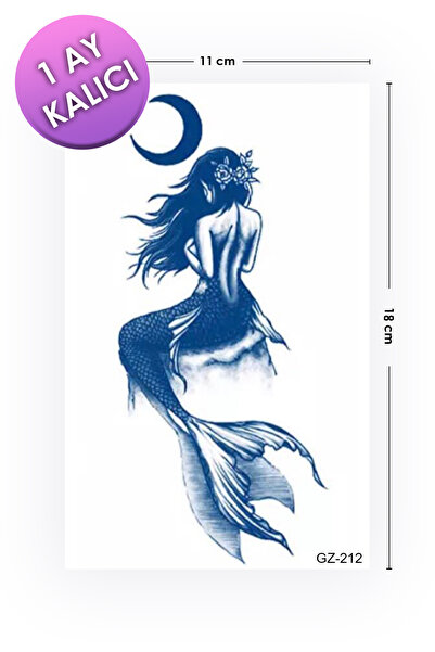 BP Tattoo 1 Ay Kalıcı Mermaid Tattoo Geçici Kadın Dövme