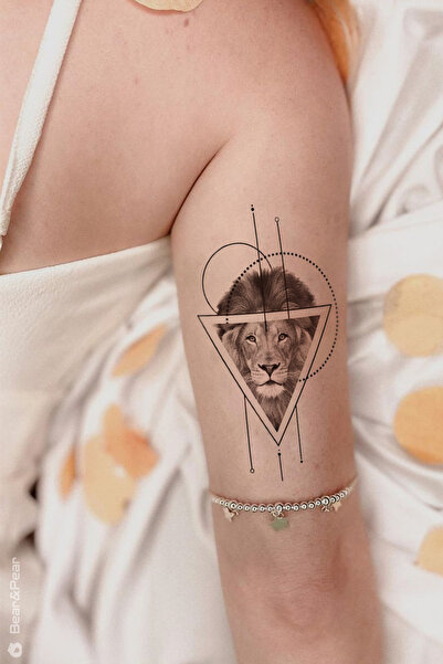 BP Tattoo Minimal Aslan Dövmesi Geçici Dövme Lion Tattoo
