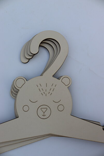 Assa Wood Ahşap Çocuk Askısı 7 Adet Askılık - Büyük Ayı Bebek Dolap Askılığı ...