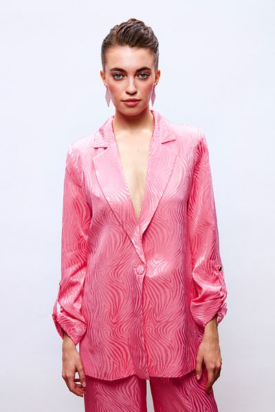 Sateen Jacket with Foldable Sleeves - Pink