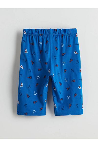 LC Waikiki LCW Kids Blue Talie elastică imprimată pijama pentru băiat, 2 piese