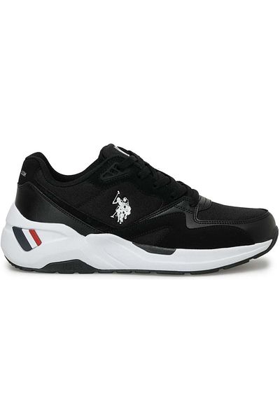 U.S. Polo Assn. ΒΑΣΗ. Ανδρικά αθλητικά παπούτσια Polo Assn Husky ΜΑΥΡΟ-ΛΕΥΚΟ