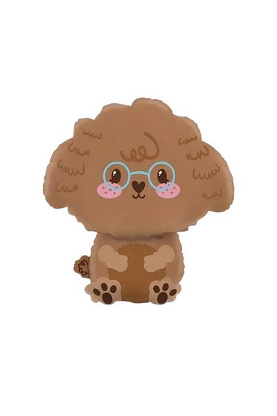 parti sürprizi 1 Poodle Dog Foil Balloon with Glasses
