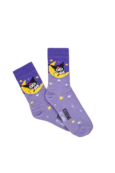 Shuttle Park Unisex Special Series Happy Colorful Socks Μωβ Kuromi Κάλτσες με πολύχρωμα σχέδια