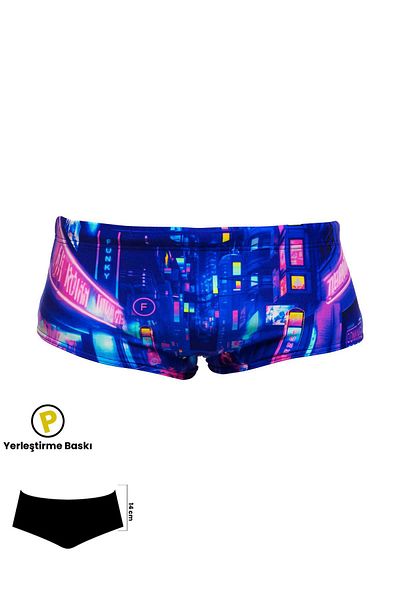 Funky Trunks Cyber City Men's Training Swimsuit, 14cm Trunks