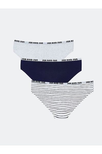LC Waikiki Young Gray Printed Hipster Panties 3 Pack