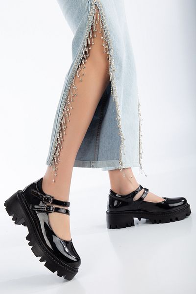 caraxes Sneakers Double Tape Patent Leather Shoes