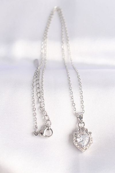 Skygo Zircon Stone Rapunzel Necklace - 316L Steel, Silver Color, Chain - Tj-Bko8692