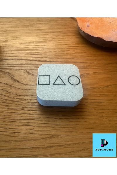 poptoons Squid Game 5 Stone Game - Stylish and Fun Design with Marble-Looking Plastic Storage Box