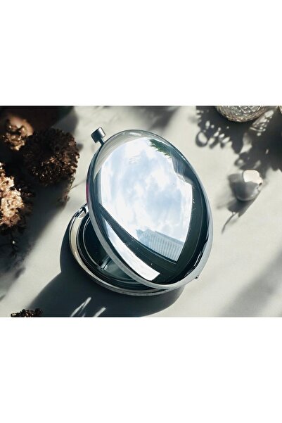 Bukiro Tasarımlı Kozmetik Cep Çanta Aynası Kapaklı El Makyaj Aynası Parlak ro...