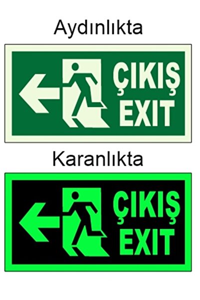 PHOTOLUMEN ( PHOSPHOROUS ) EXIT LEFT DIRECTIONAL PLATE