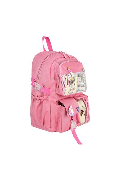 Niss Store Rucsac și ghiozdan pentru fete și băieți, model Kawai, în stil coreean, cu accesorii de jucărie