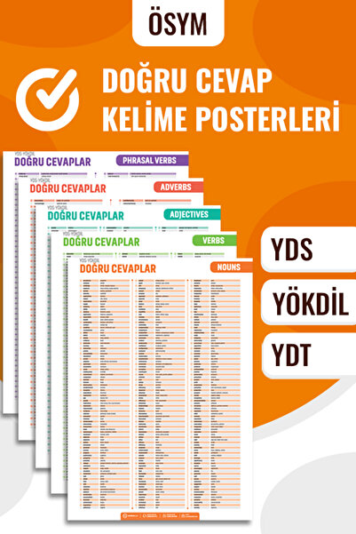 RH Pozitif Yayınları ÖSYM Doğru Cevap Kelime Posterleri - YÖKDİL YDT YDS Çıkm...