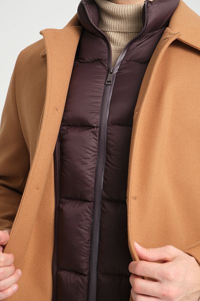 Frappoli Ανδρικό παλτό Thick Cashmere - Baby Collar, Regular Fit, Μπροστινή πλήρωση