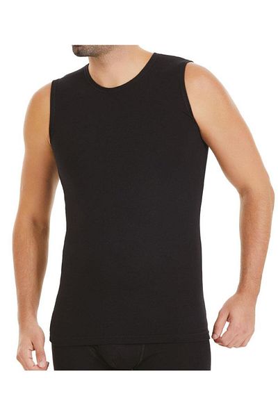 YILDIZ 6 Pieces Men's Modal Zero Sleeve Undershirt Athlete Black 76