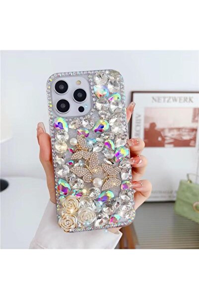 DGN İPhone 16 Pro Uyumlu Ultra Lüx Damla Taşlı Özel Tasarım Kılıf
