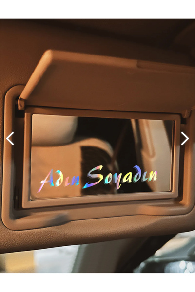 POYRAZREKLAM İsme Özel Kişiselleştirilebilir Güneşlik Ayna Yazısı Araba-Motosiklet Cam Etiket Sticker 7,5x2cm