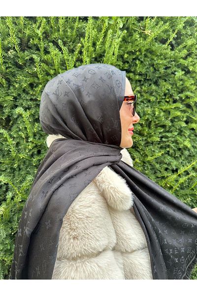Modechic Collection Cashmere Silk Double Sided Black Shawl