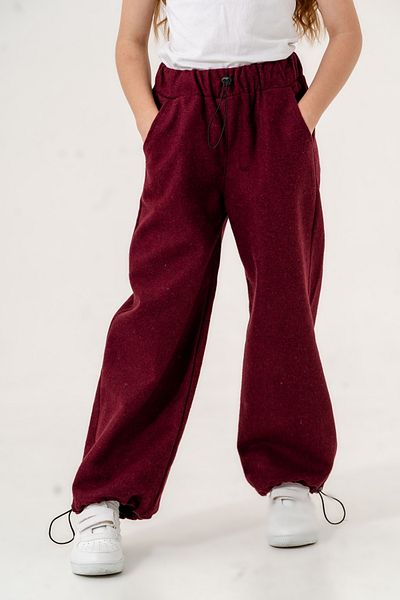 GİYİCEM TEKSTİL Girl's Ribbed Waist Linen Trousers 2553