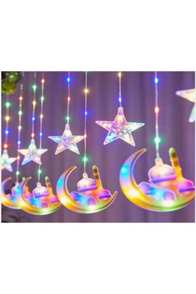 ARD Ay İçinde  Cami Konseptli Süsleme 10 Saçak 8 Fonksiyon Perde LED (3 MT)