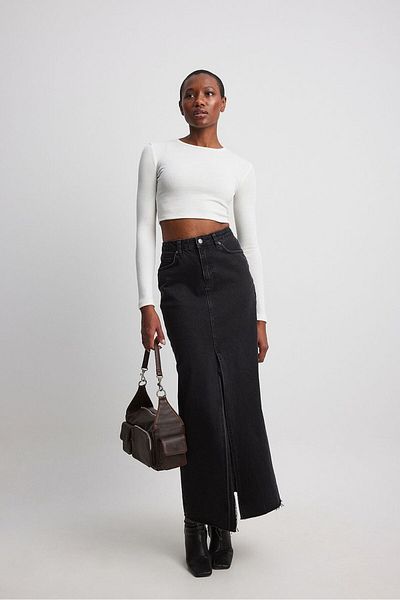 Rooted Women's Ecru Crew Neck Long Sleeve Crop, Ribbed Camisole Fabric 95% Cotton 5% Lycra