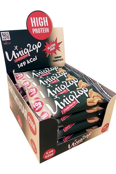 Uniq2Go Crunchy Midi Protein Bar with Peanut Butter - 40g Box of 16